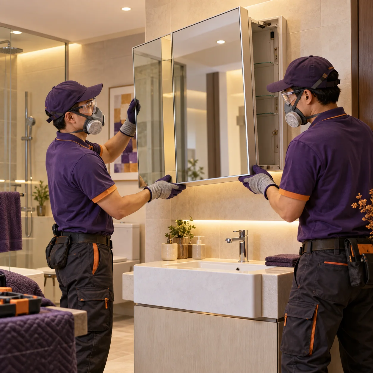 上善服務鏡櫃拆卸服務示意圖