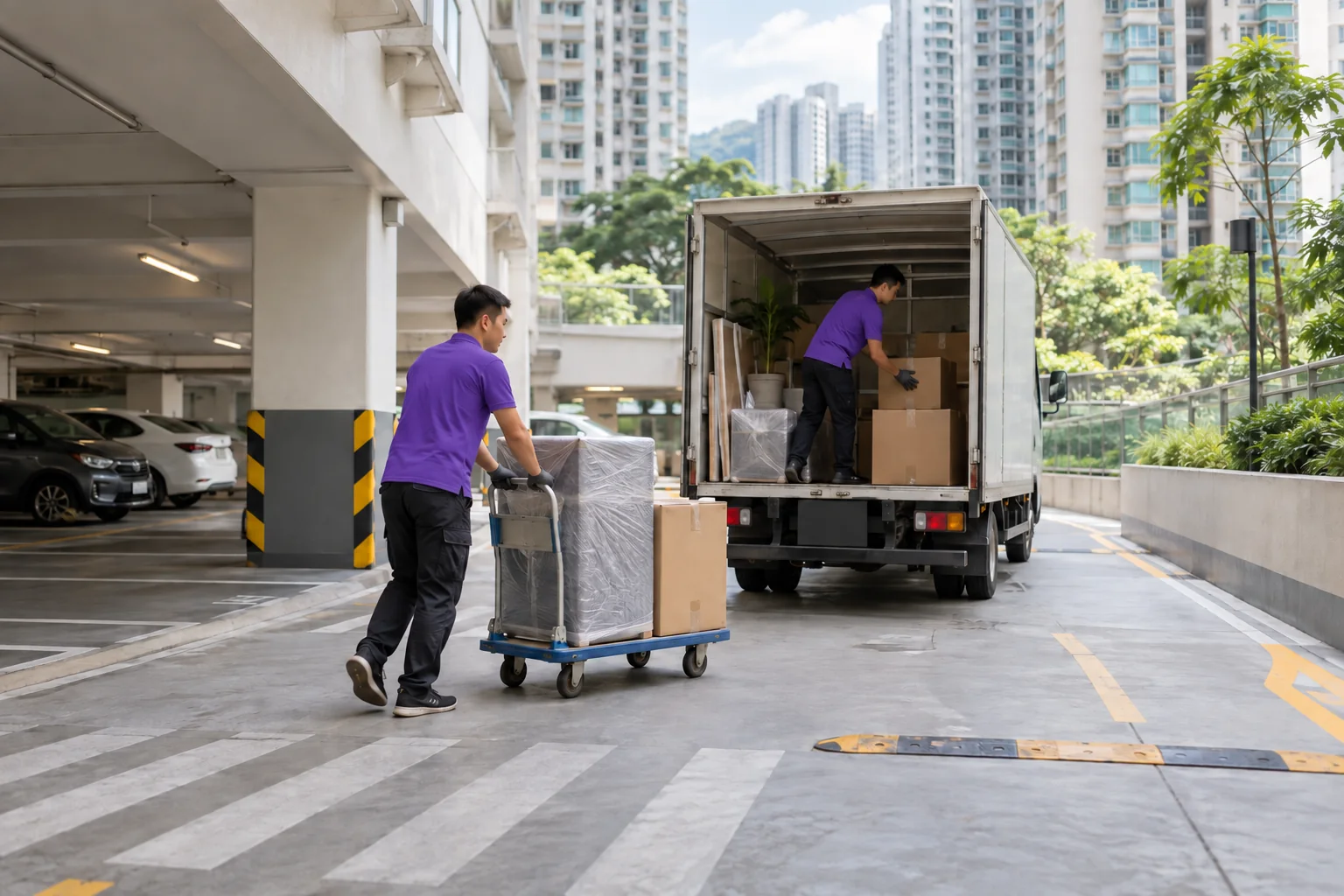 上善服務停車場上落貨路線服務示意圖