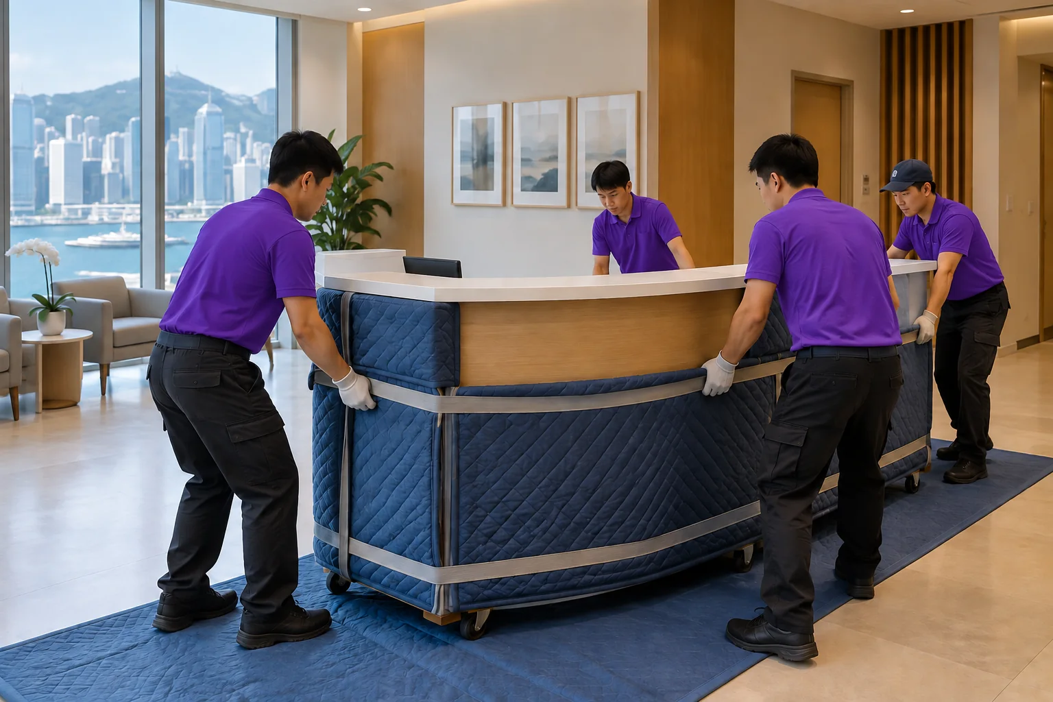 上善服務診所接待處傢俬搬運服務示意圖