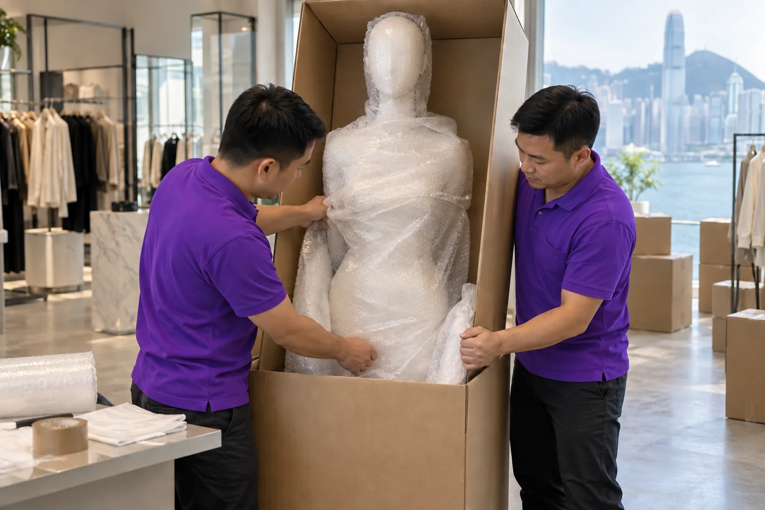 上善服務店舖假人模特保護服務示意圖
