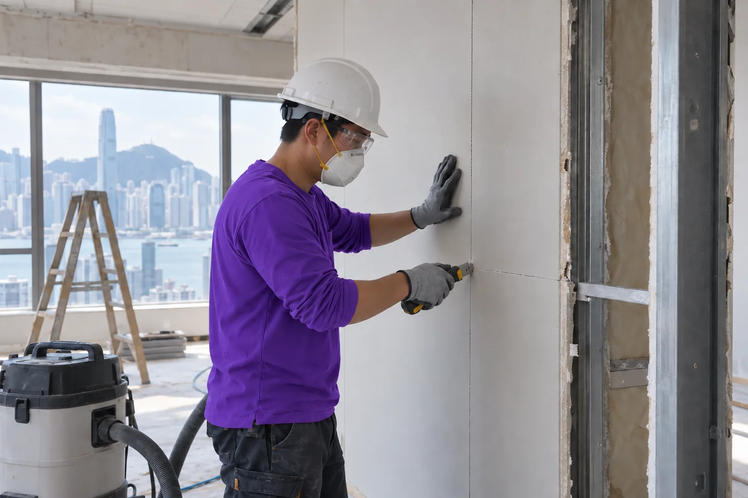 上善服務石膏板間隔分段切割服務示意圖