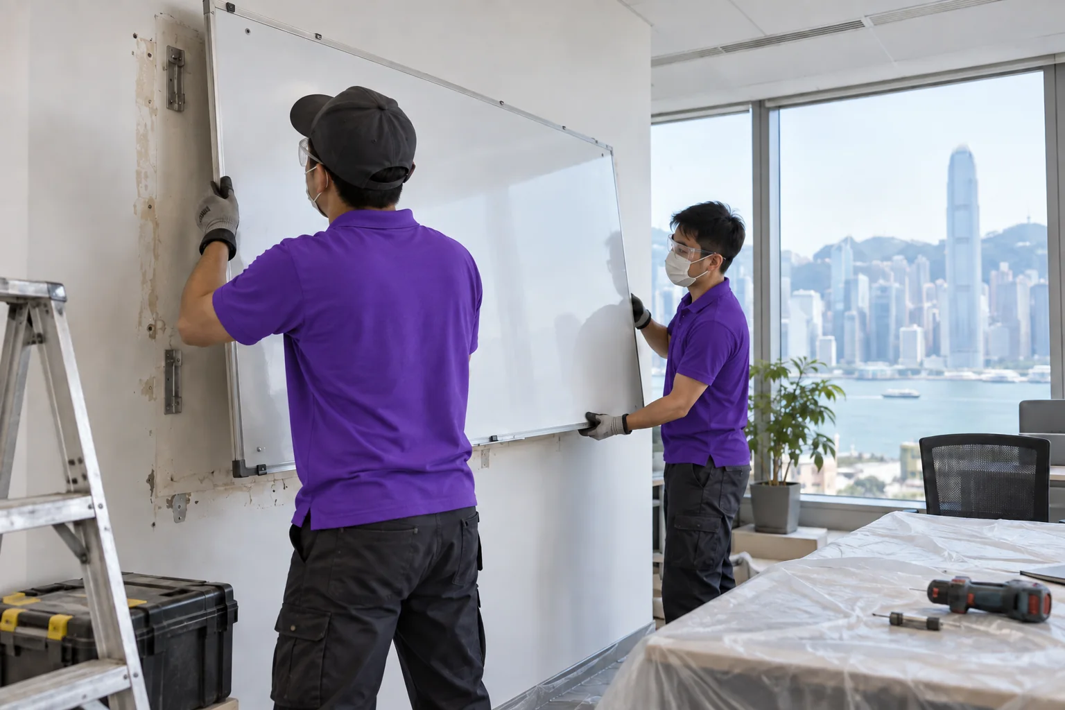 上善服務辦公室白板拆卸服務示意圖
