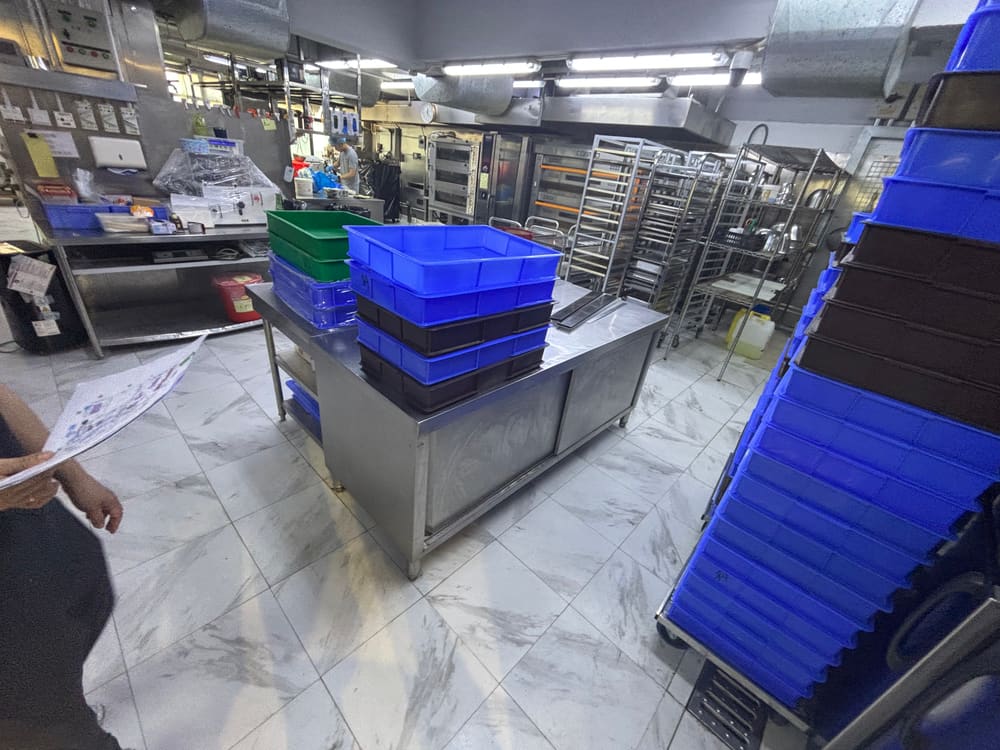 商業廚房不鏽鋼工作區